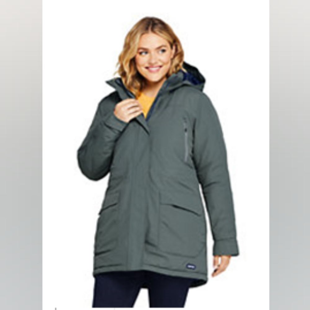 Land's End Women's Plus Size Squall Insulated Winter Parka w/Hood